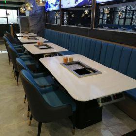 西安某餐廳涮烤一體桌卡座沙發(fā)交貨實(shí)拍